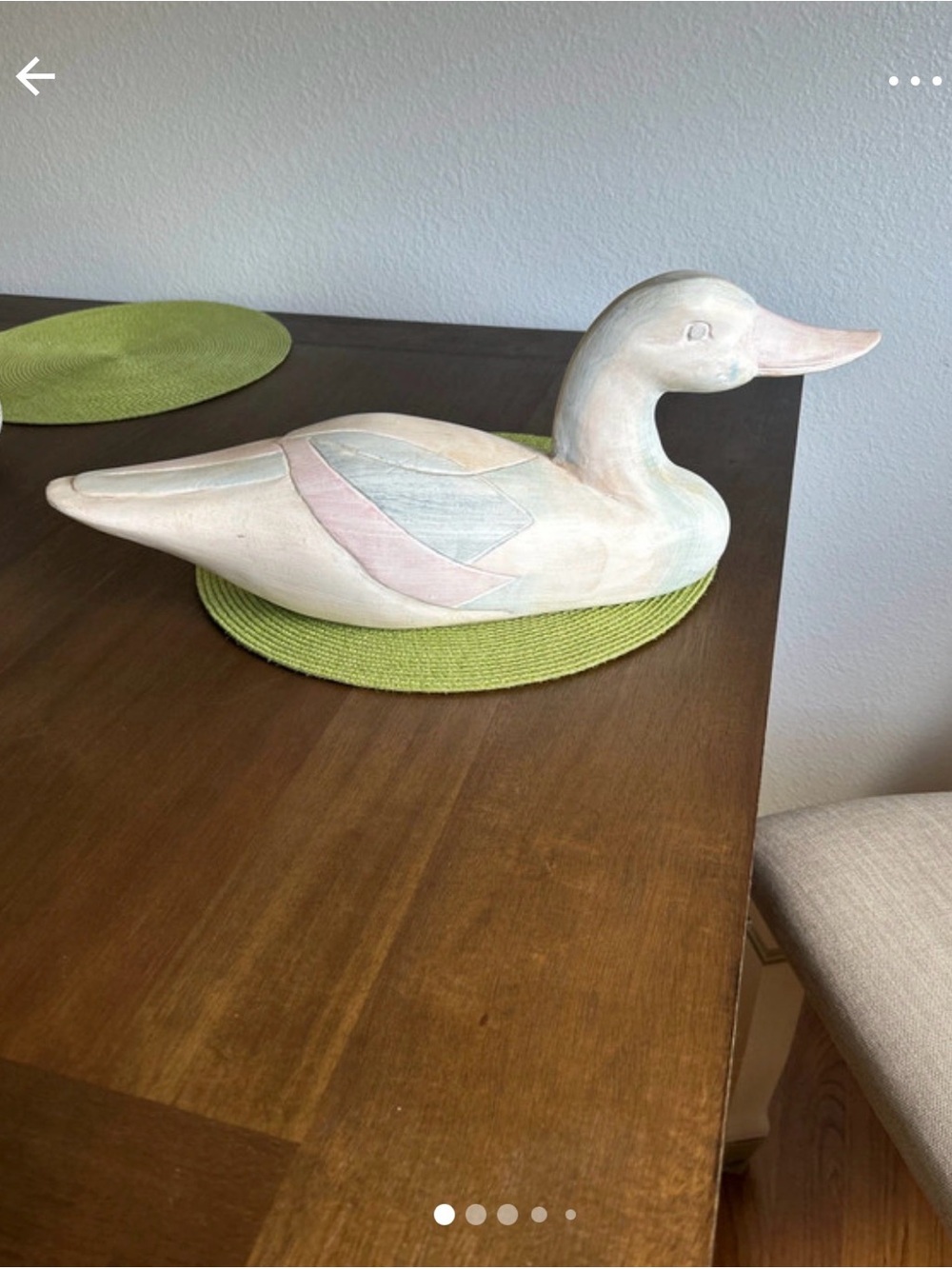 Vintage southwestern or coastal  decoy duck Hand-Painted solid Wood Decor